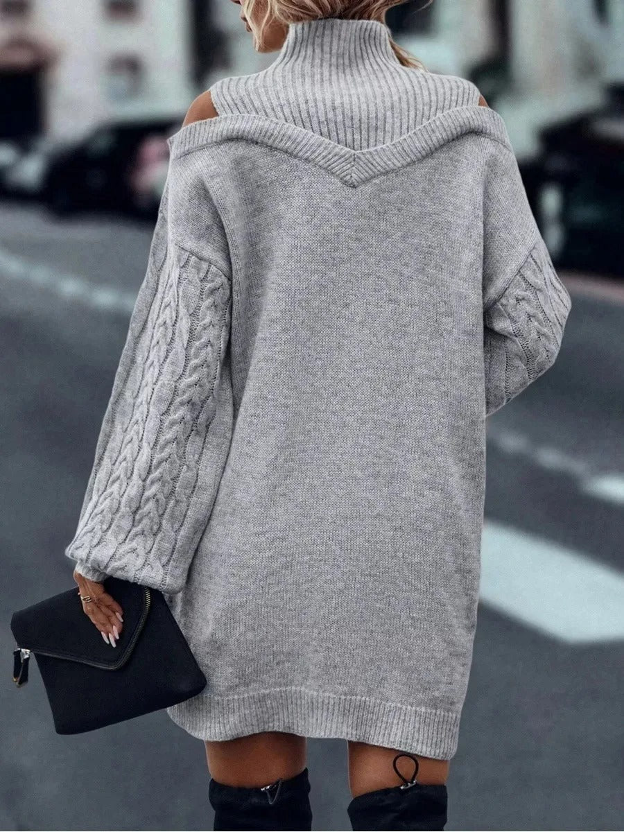 Abito in Maglia Invernale Donna – Collo Alto, Stile Elegante e Comodo