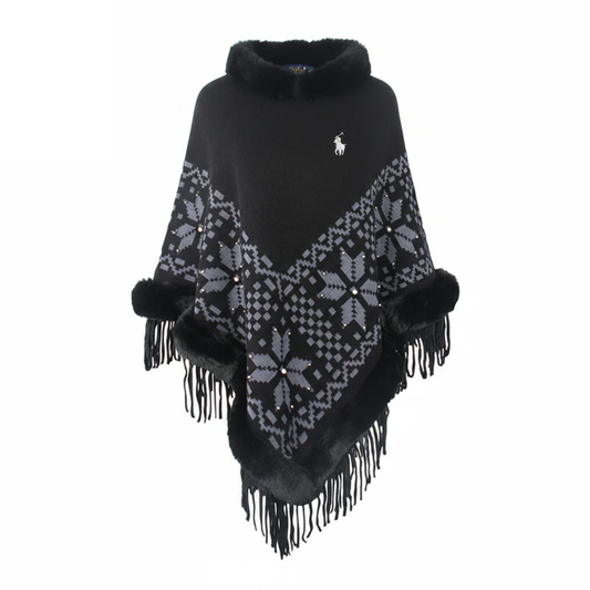 2026 Poncho Nordic Luxe con Bordo in Pelliccia - Edizione Limitata