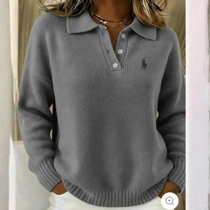 RL - Maglione in Maglia Morbida con Colletto