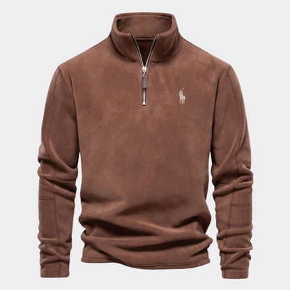 RL - Maglione da uomo con mezza cerniera