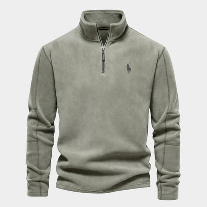 RL - Maglione da uomo con mezza cerniera