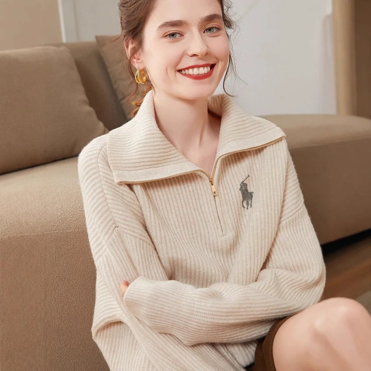 RL - Maglione Elegante con Collo Alto.