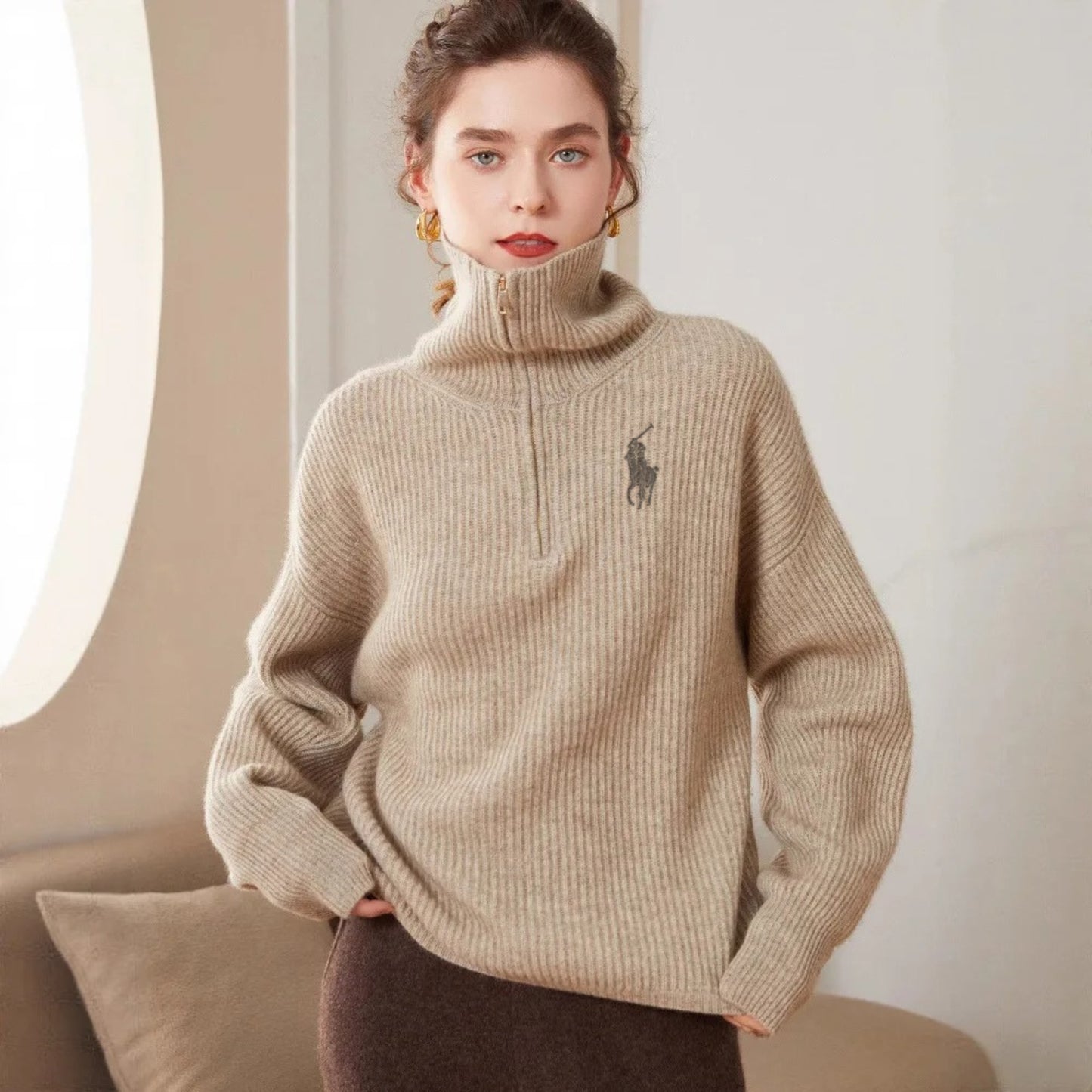 RL - Maglione Elegante con Collo Alto.