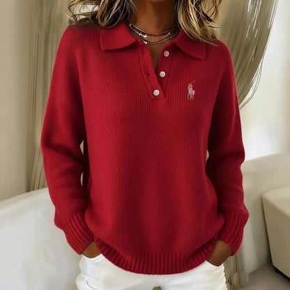 RL - Maglione in Maglia Morbida con Colletto