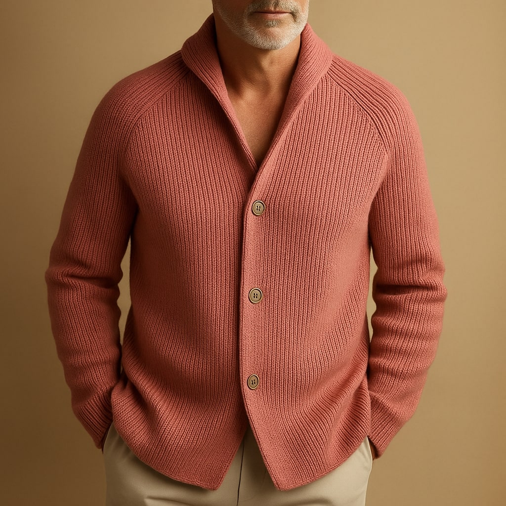 ROSSI ROMA | CARDIGAN IN LANA A COSTE PER UOMO