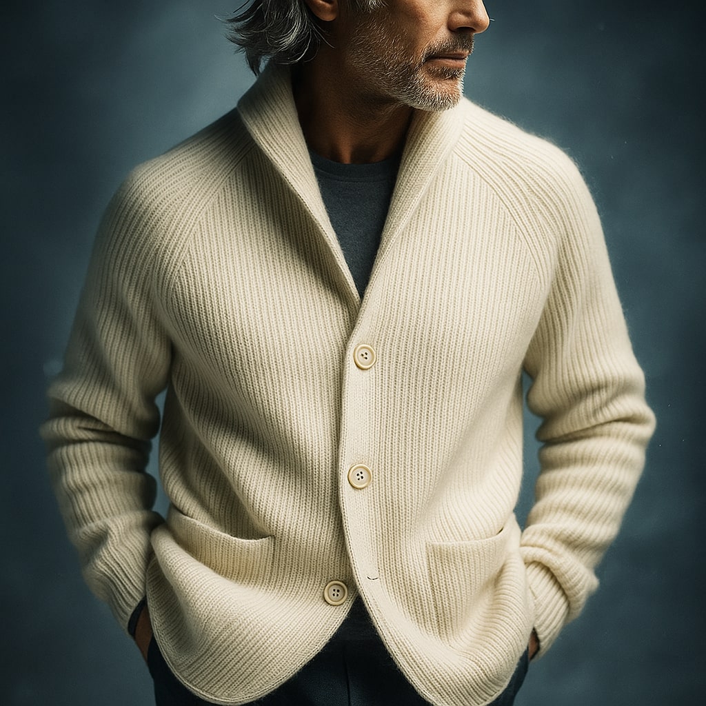 ROSSI ROMA | CARDIGAN IN LANA A COSTE PER UOMO