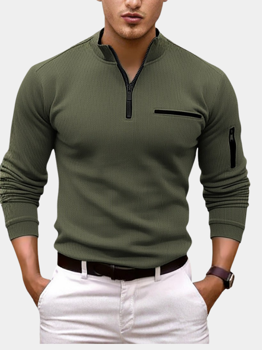 ROSSI ROMA | CAMICIA A MANICHE LUNGHE CON ZIP