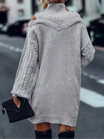Abito in Maglia Invernale Donna – Collo Alto, Stile Elegante e Comodo